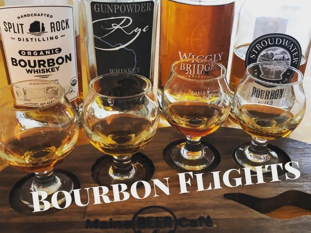 Bourbon flight at Dave's bar