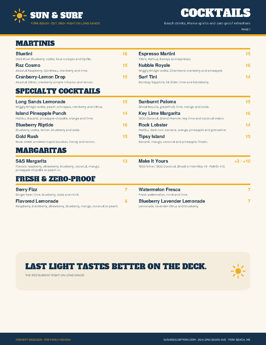 Cocktail and bar redesign preview